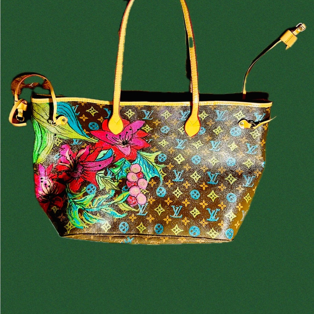 LV Up Cycled Metallic Hand Re-Finished Painted & Adorned W Crystals Gloss Finish - Picture 11 of 14